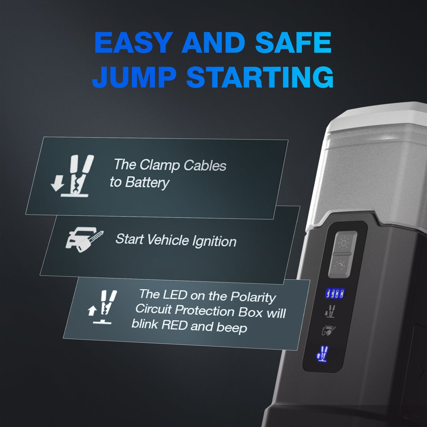 TYPE S 10,000 mAh Jump Starter and Portable Work Lantern - Dynamic Flex Series - DF10
