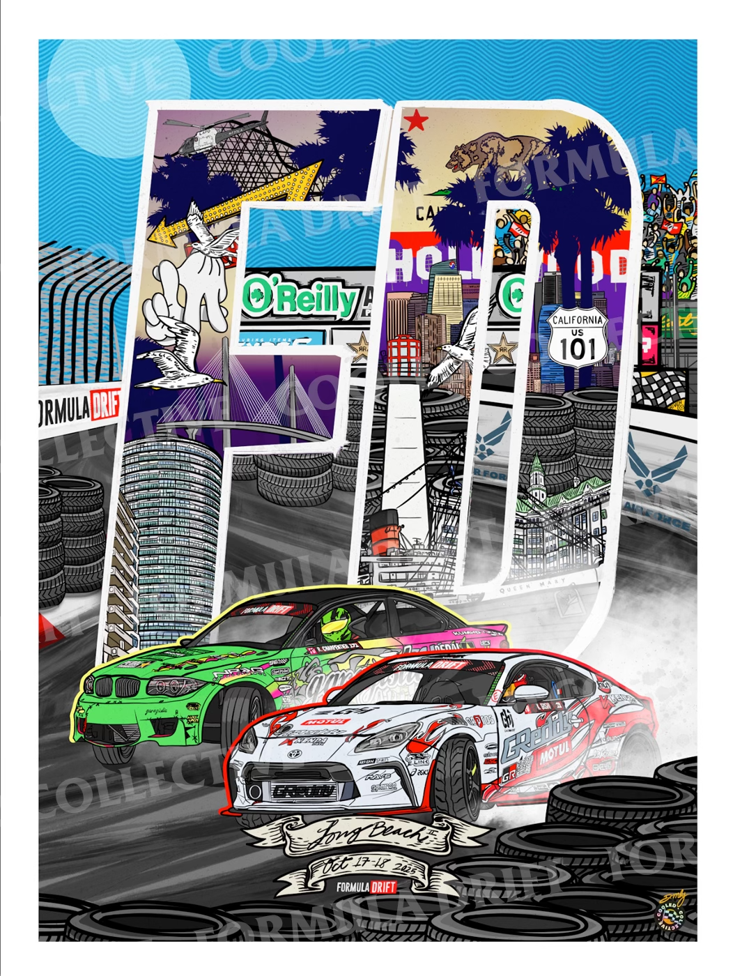2025 Formula DRIFT Limited Edition Poster - Long Beach 2