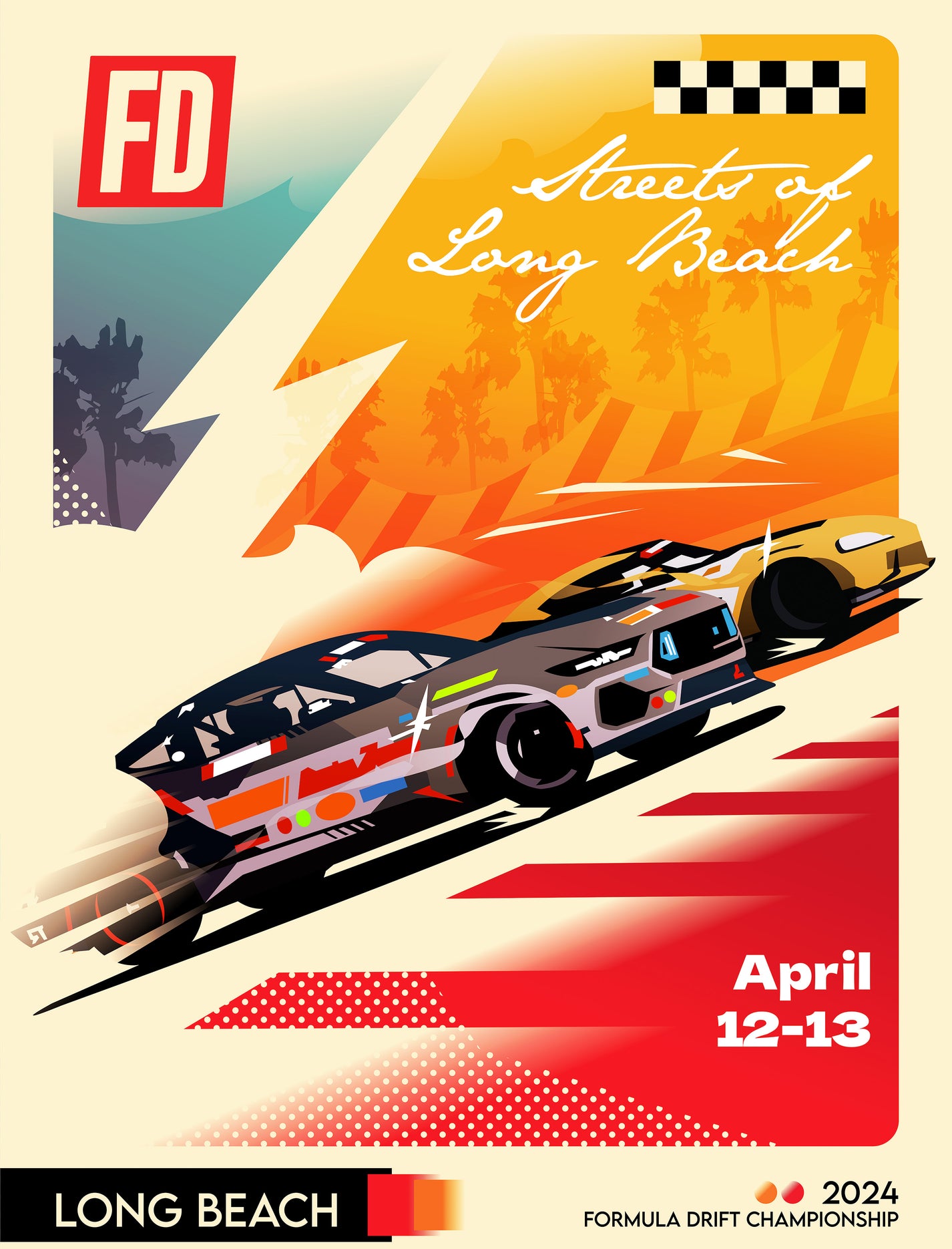 2024 Formula DRIFT Limited Edition Poster Long Beach, CA Shop FD Garage